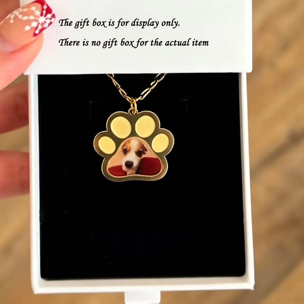 Pet Portrait Custom - Collier personnalisé avec photo d'empreintes de