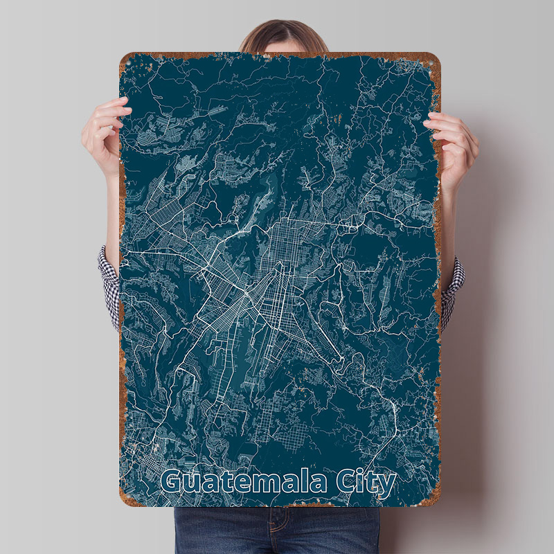 Affiche en tôle Carte de la vi - Custom Map Poster avis et prix