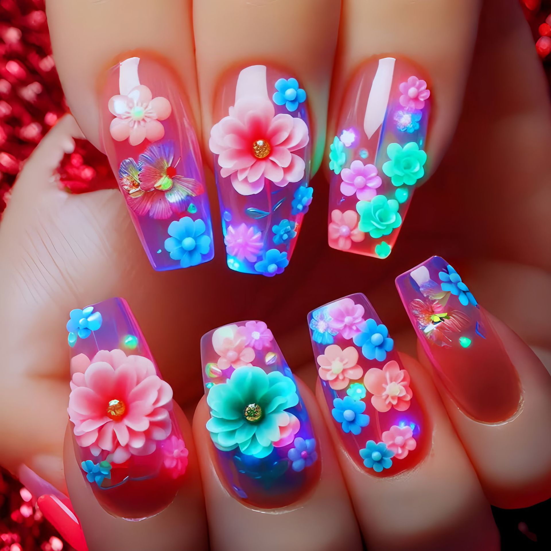 Faux ongles courts mi-longs po - Pressed Flower Art avis et prix