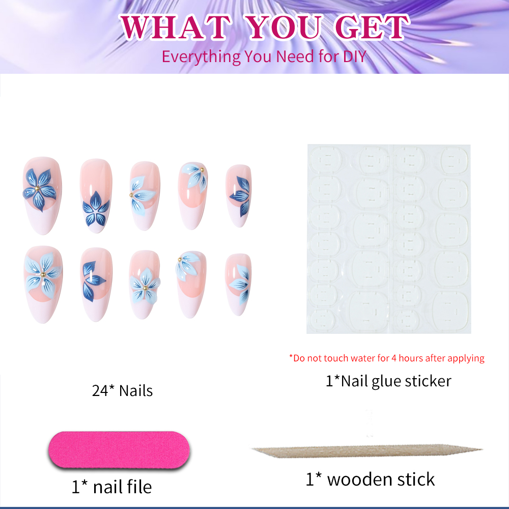 24 pièces amande 3d gel fleur  - Pressed Flower Art avis et prix