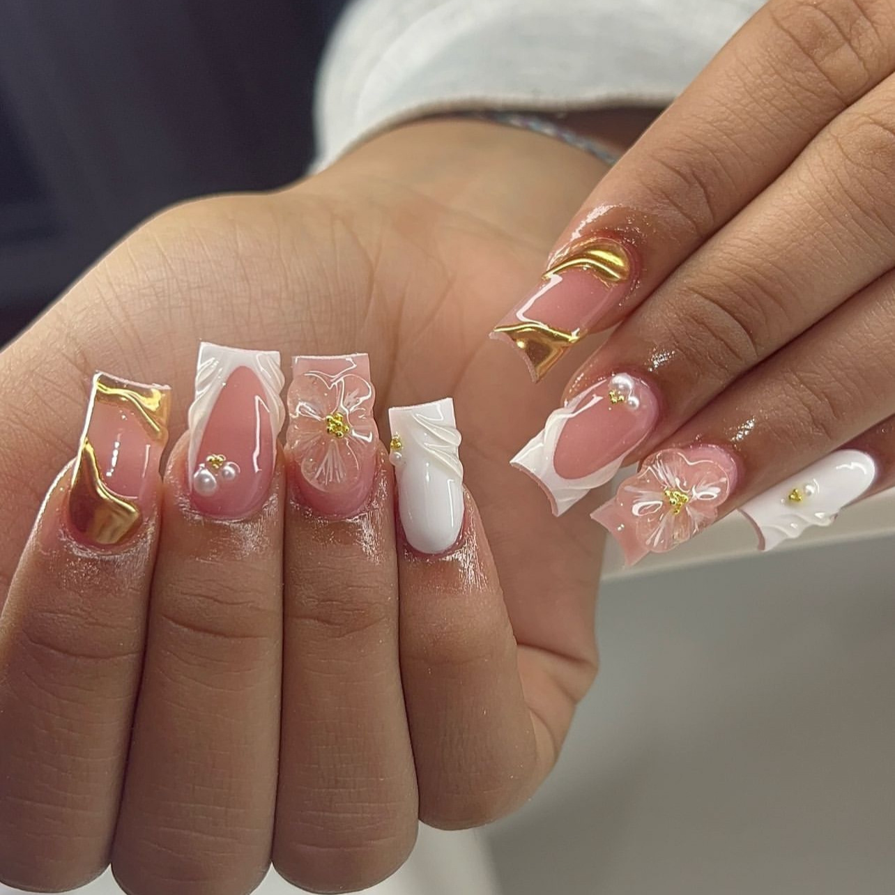 Faux ongles français à pressio - Pressed Flower Art avis et prix