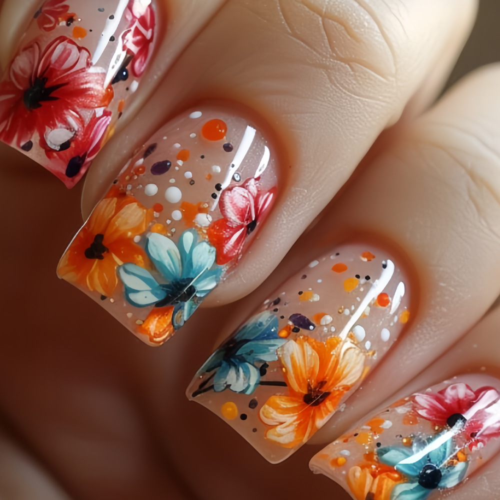 24 pièces/ensemble faux ongles - Pressed Flower Art avis et prix